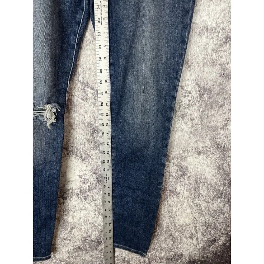 Frame Jeans Womens 30 Blue Distressed‎ Denim Le High Skinny Sleek Boho Indie Art